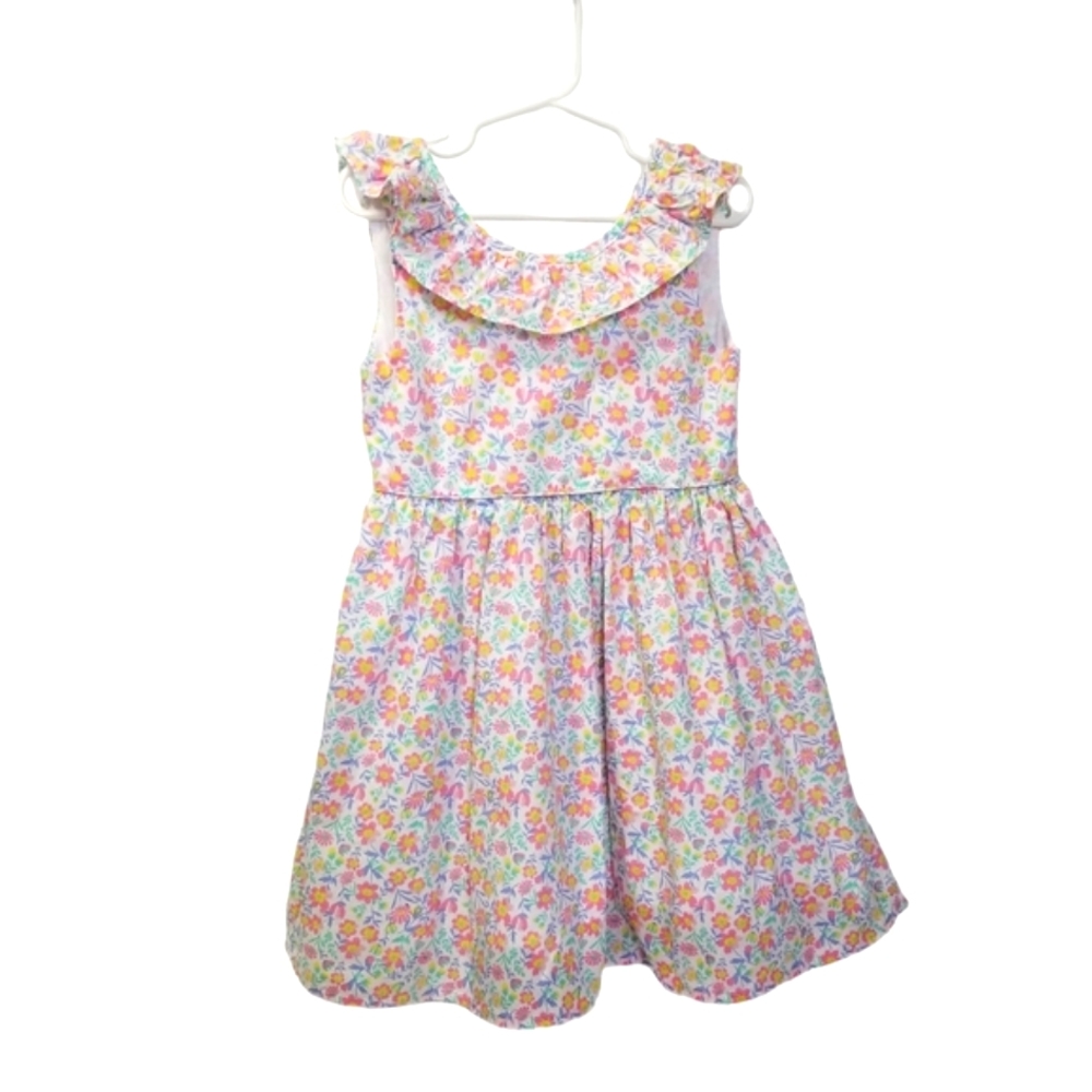 Tommy Bahama Girls Dress Size 6 Floral Petticoat Bow Back Ruffle Summer Sleevel…